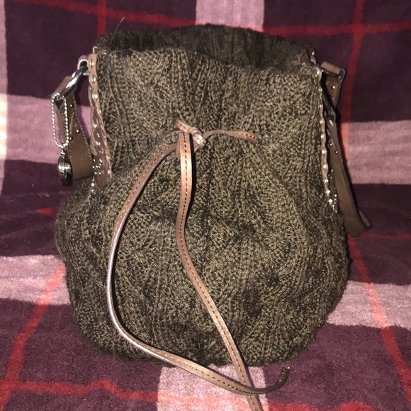 The Sak Brown Knit Sweater Purse with Leather Trim - Picture 11 of 16
